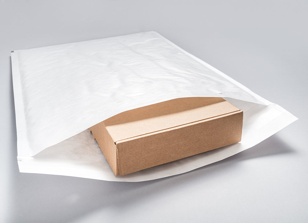 SAMPLES of 5 Bubble Mailer Envelope White Kraft Paper Padded Bag