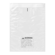 SAMPLES of All 5 Clear Poly Bag Sizes [Self Seal] [with Suffocation Warning]