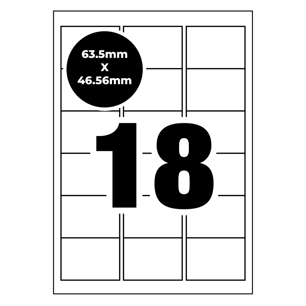 A4 Self Adhesive Address Labels 18 Per Page [Compatible with Avery ...