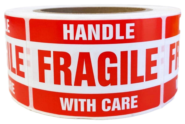 Fragile Label 50.8x76.2mm Handle With Care Adhesive Sticker 550 Labels